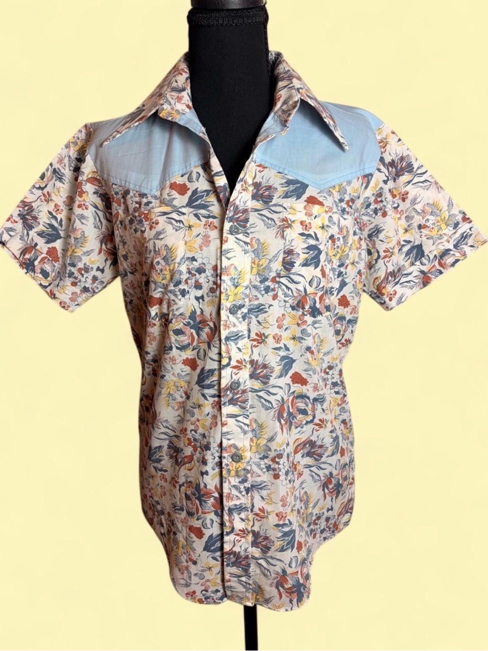 Vintage 70s Western-Style Floral Shirt